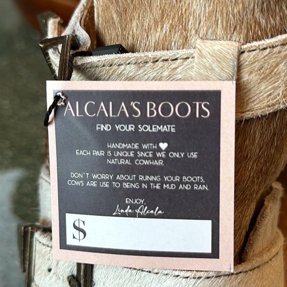NWT ALCALAS BOOTS 8.5 NATURAL COWHAIR AMAZING! - Picture 10 of 11